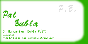 pal bubla business card